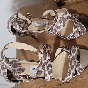 Jimmy Choo Lottie Glitter print leopard heels